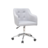 Silla de oficina estilo escandinavo con tela color gris claro - Image 2